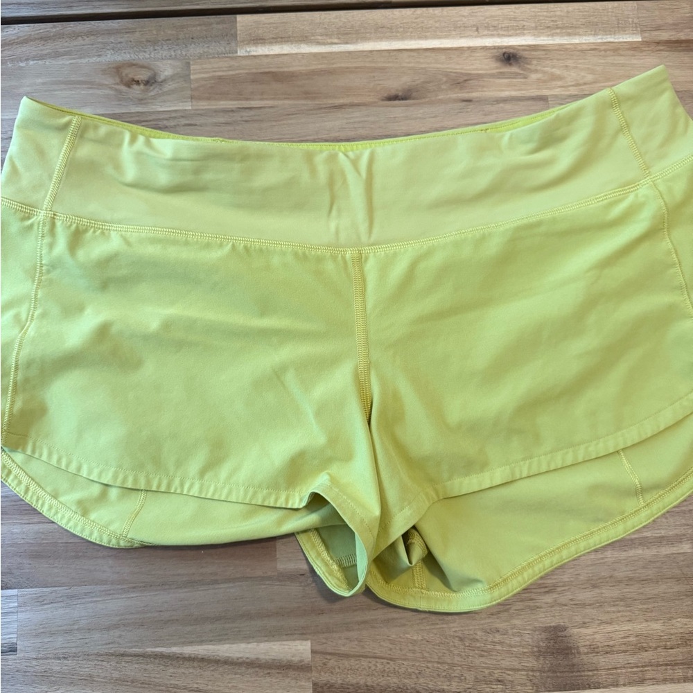 Lululemon Women's yellow speed up Shorts